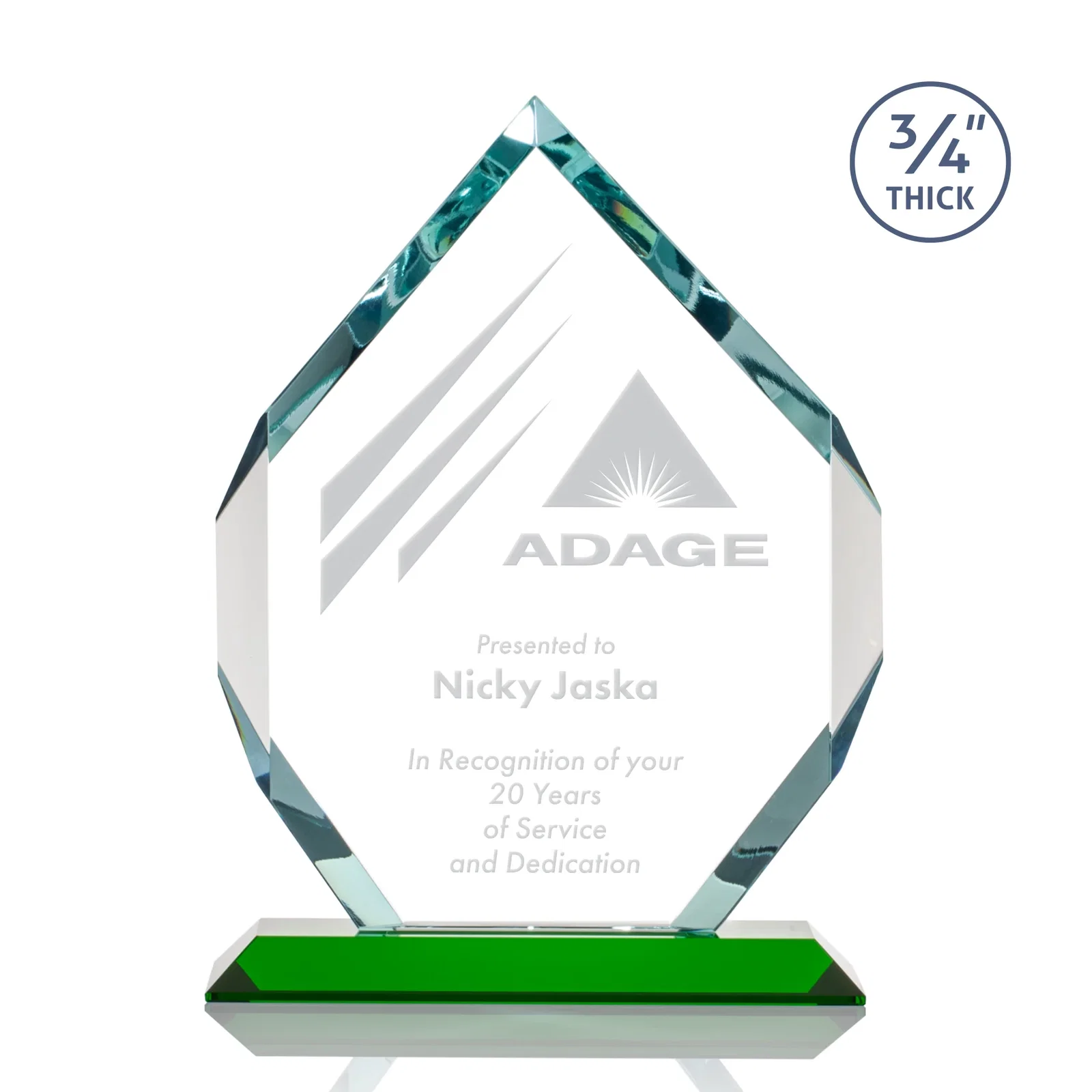 Promotional Starfire Crystal Six-Sided Award With Constant-Width Bevels for employee recognition