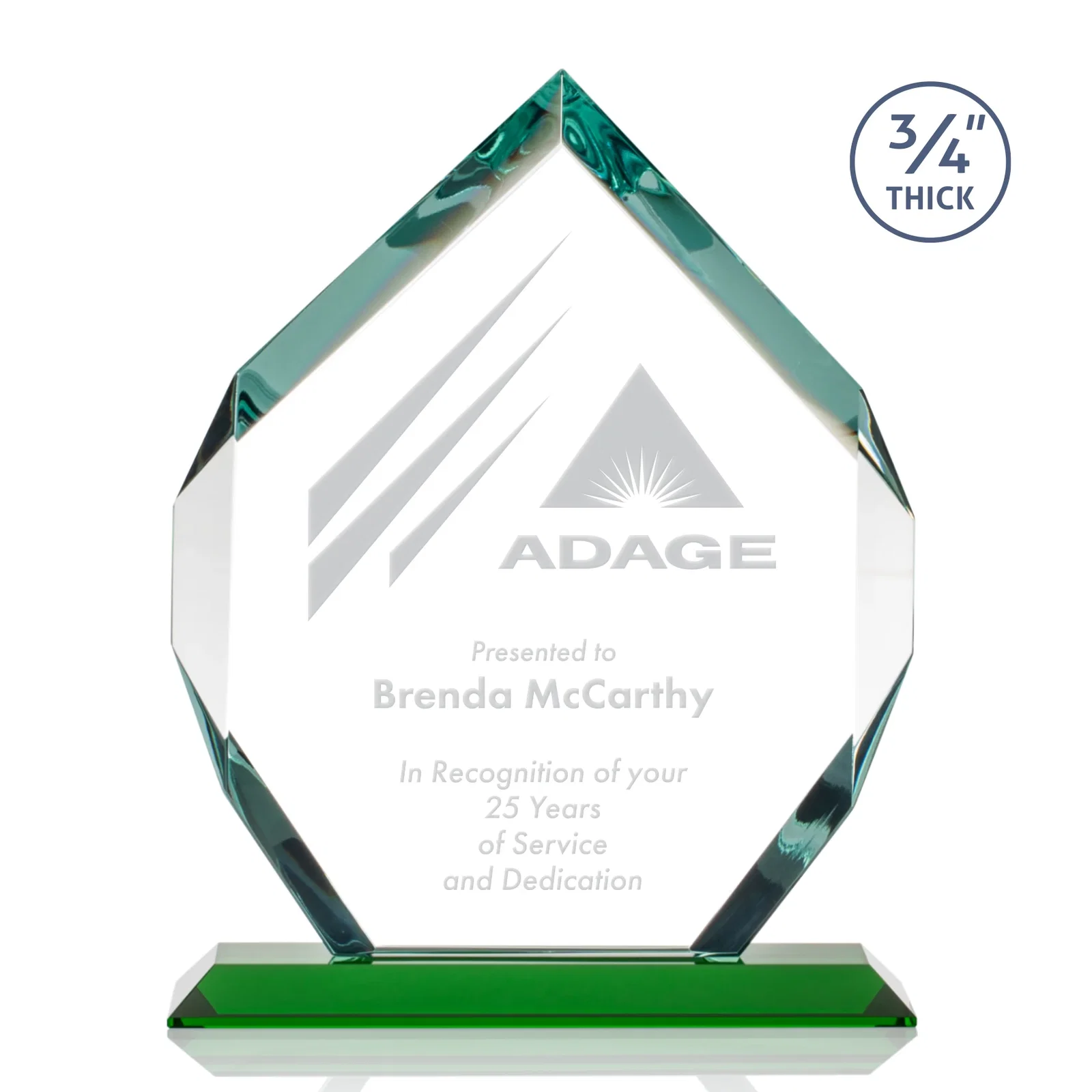 Promotional Starfire Crystal Six-Sided Award With Constant-Width Bevels for corporate award ceremonies
