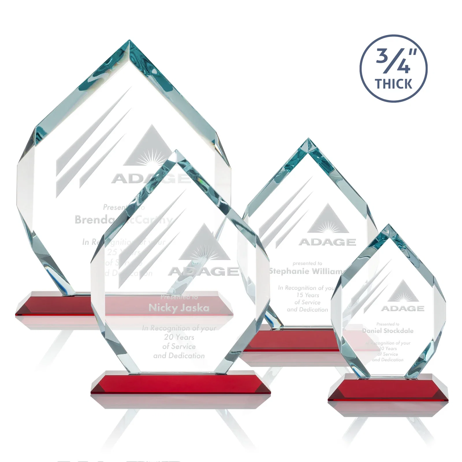 Promotional Starfire Crystal Six-Sided Award With Constant-Width Bevels for graduation ceremonies