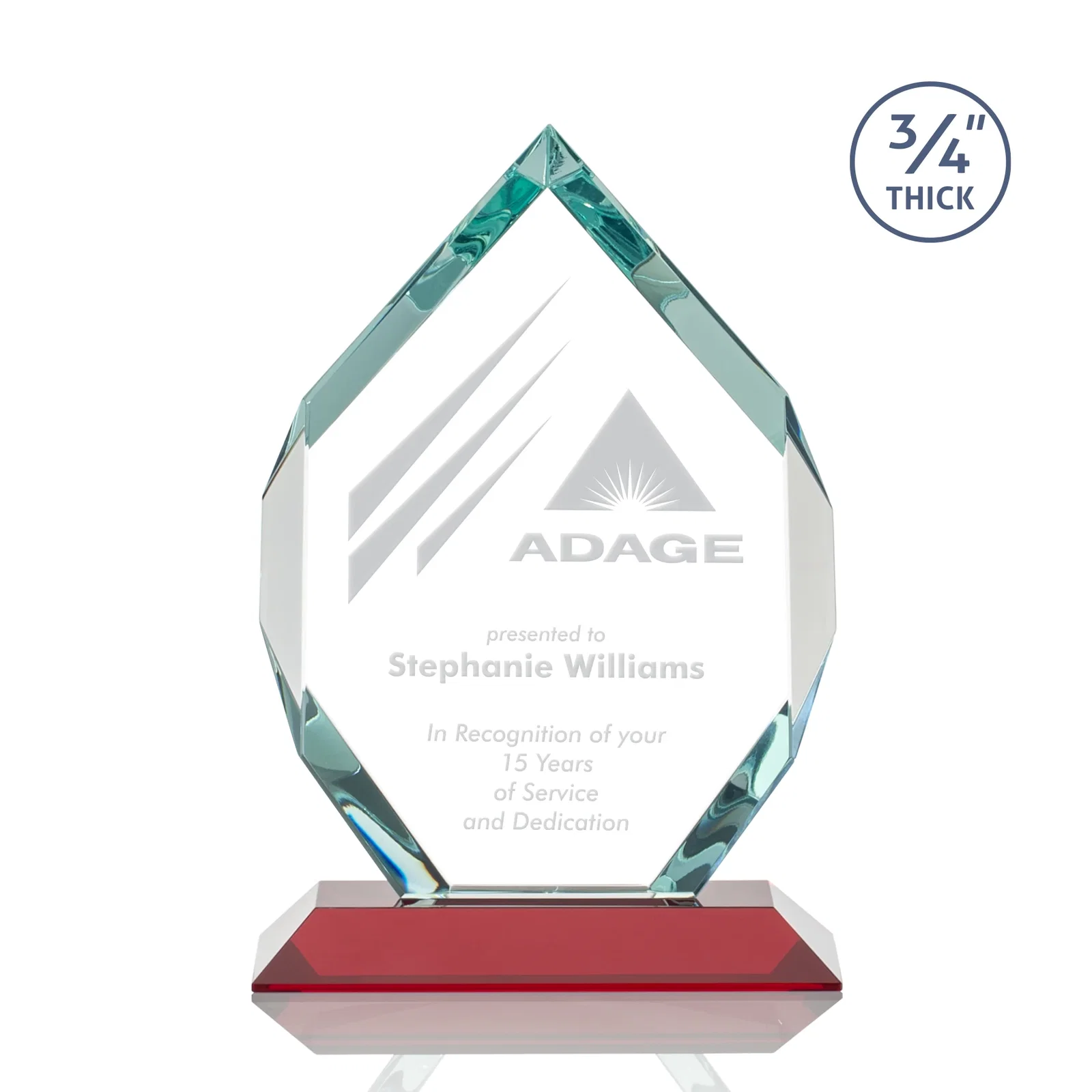 Promotional Starfire Crystal Six-Sided Award With Constant-Width Bevels for volunteer appreciation
