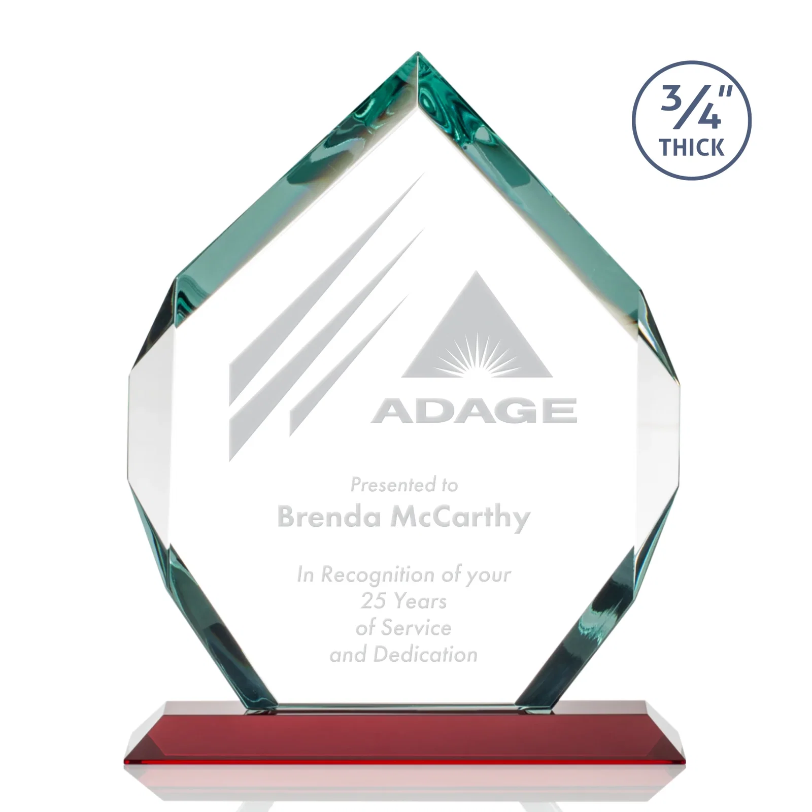 Promotional Starfire Crystal Six-Sided Award With Constant-Width Bevels for company anniversary events