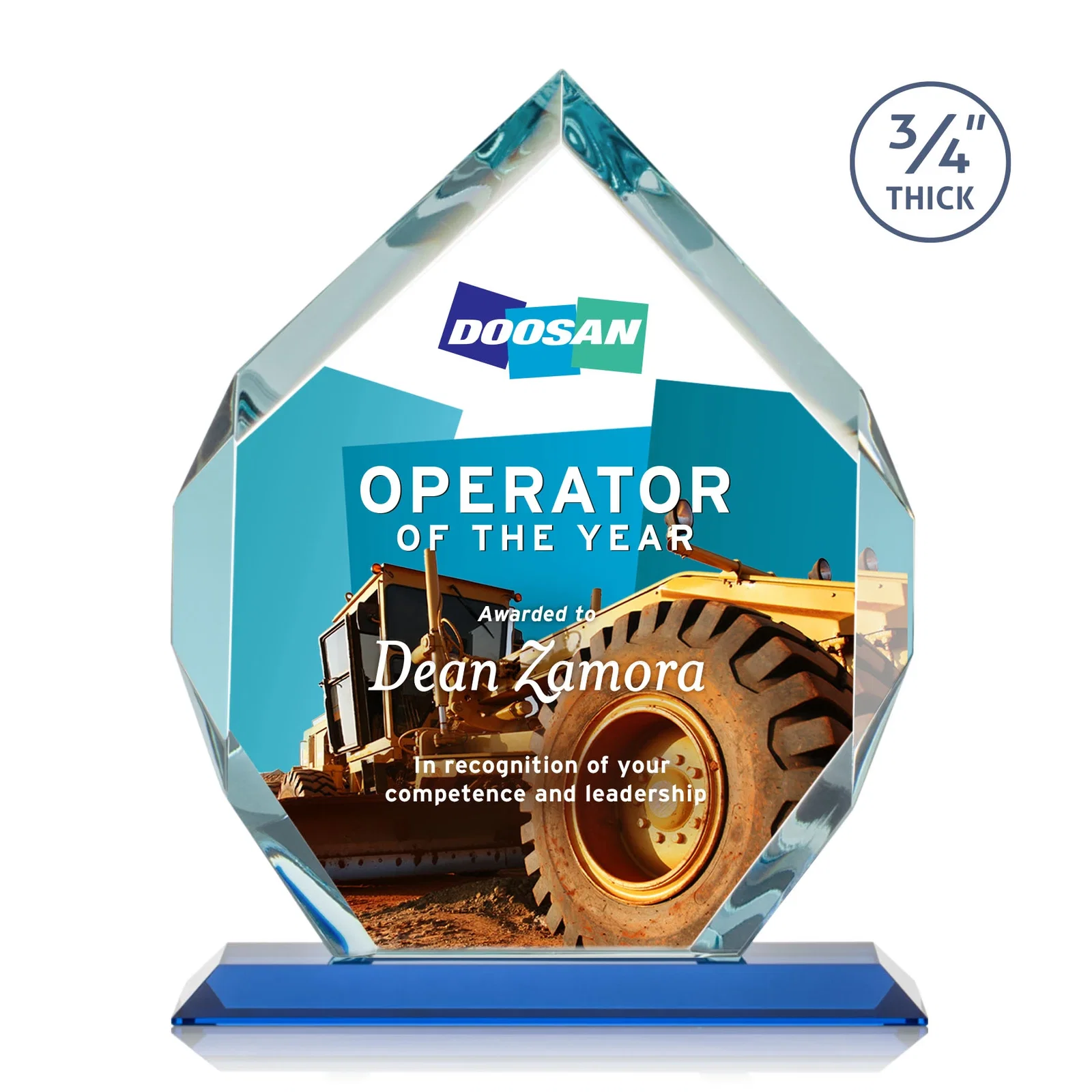 Custom Starfire Crystal Six-Sided Award With Constant-Width Bevels, with your logo for graduation ceremonies