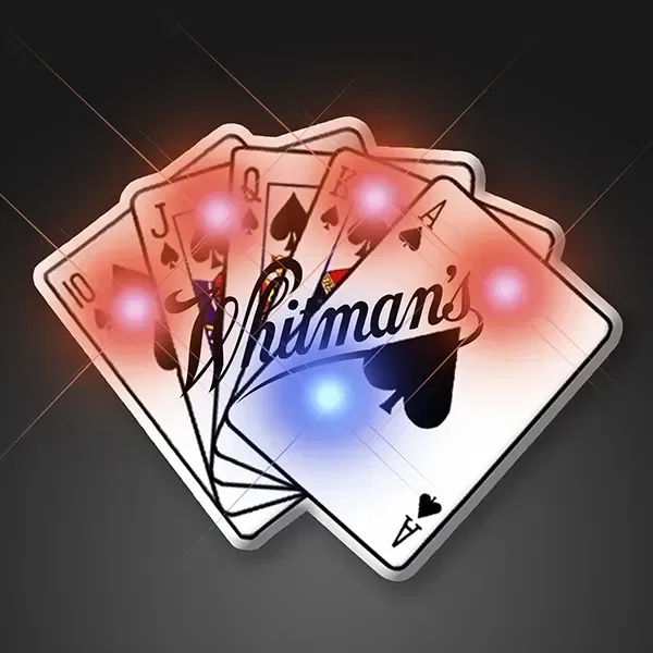 Royal Flush Vegas Flashing LED Pin — view 2
