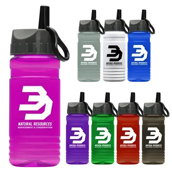RPET Bottle with Ring-Straw Lid (20 oz.)