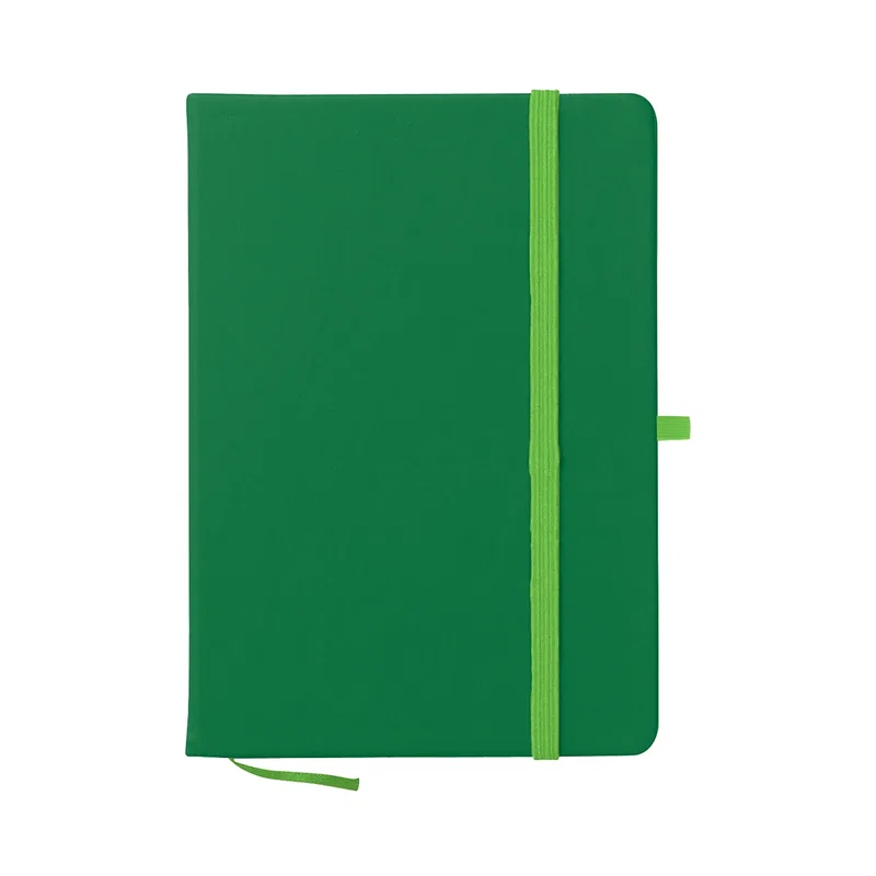 Closed and clean, the notebook presents a flat writing surface