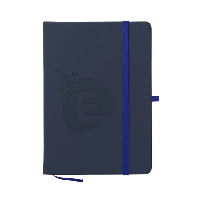 Half-open notebook showing the transition from cover to pages