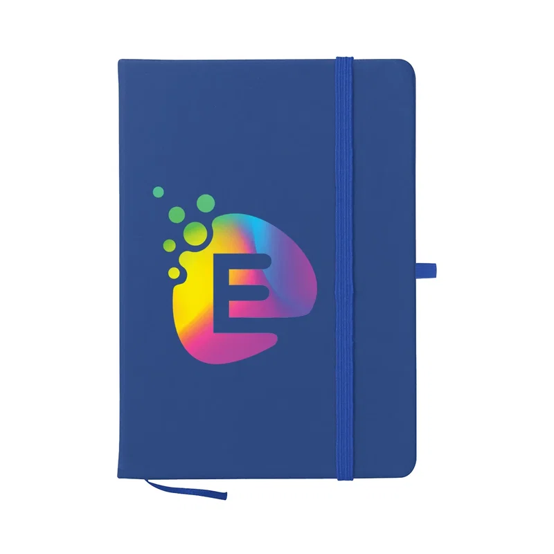 Overhead shot of the closed notebook on a work surface