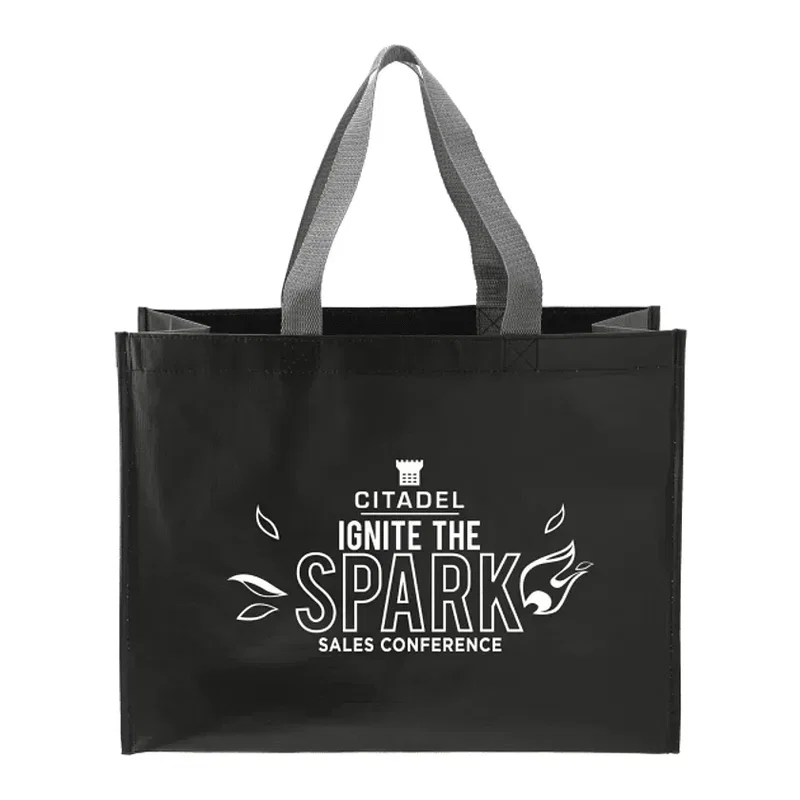 Personalized RPET Laminated Matte Shopper Tote — view 1