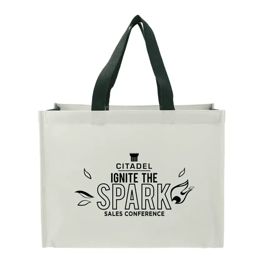 Personalized RPET Laminated Matte Shopper Tote — view 3