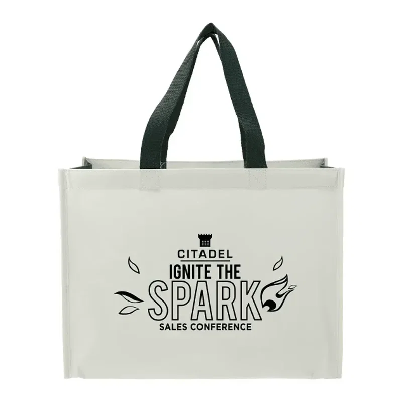 Personalized RPET Laminated Matte Shopper Tote — view 3