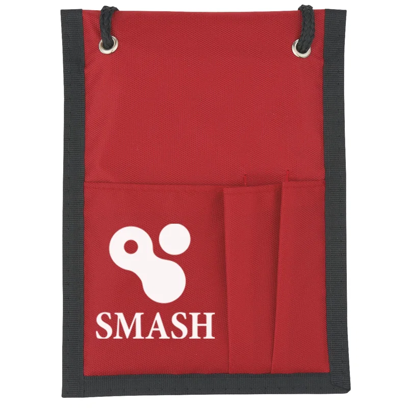Rear side of the holder with the lanyard attached