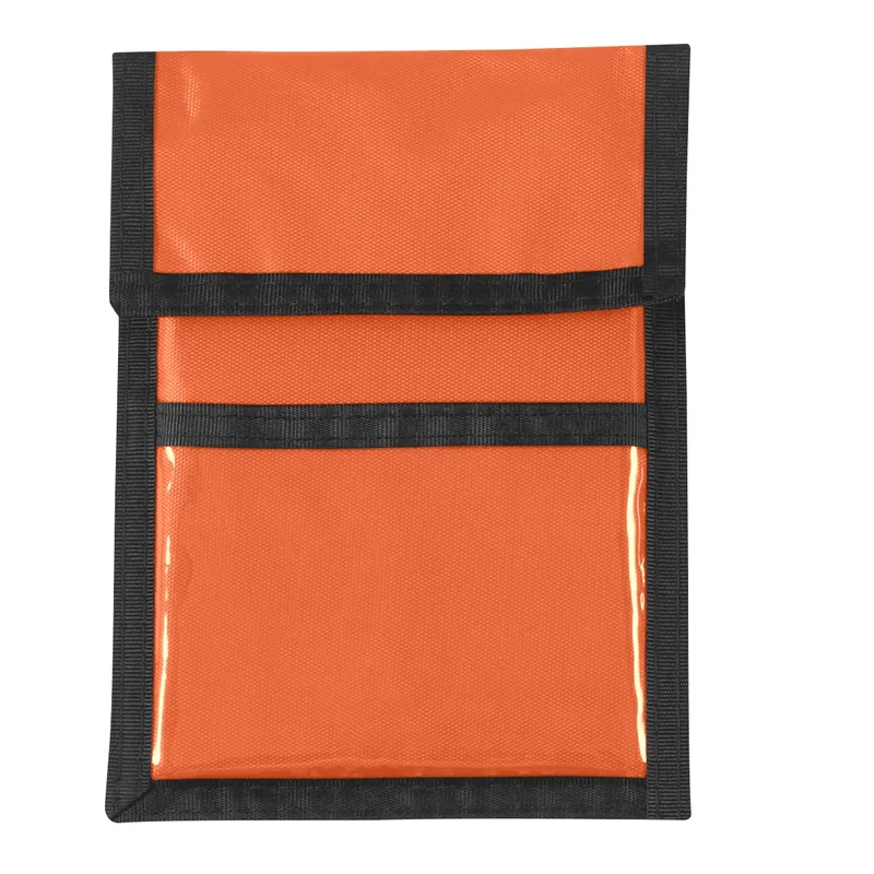 Imprint area on the lower front of the pouch