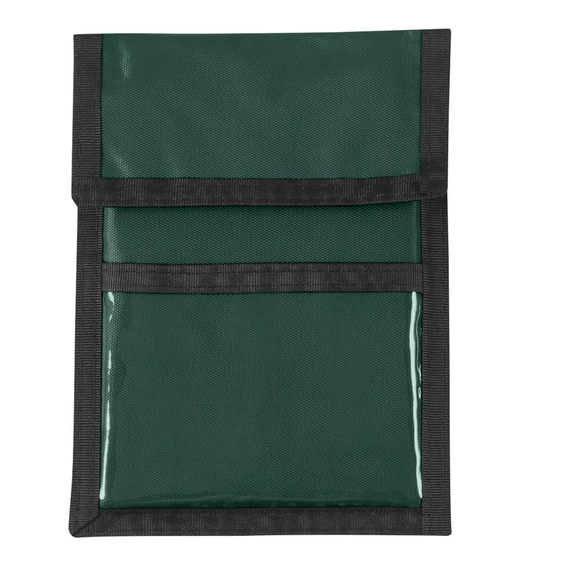 Recycled fabric texture across the face of the wallet