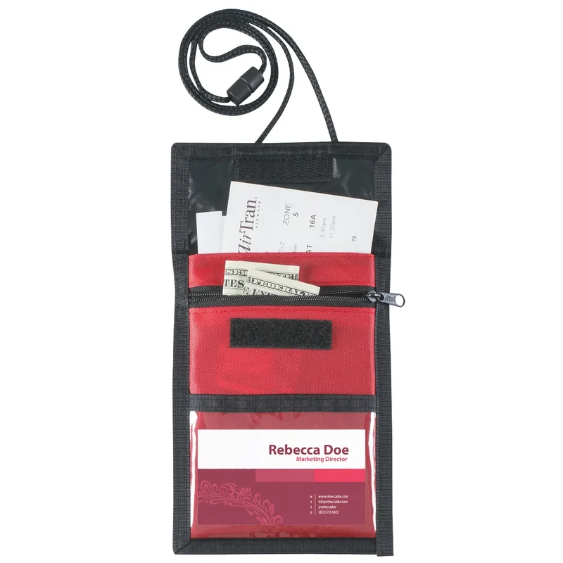 Alternate angle of the badge pouch and cord