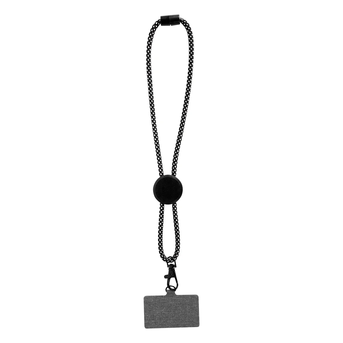 Strap threaded behind a handset to keep it secure