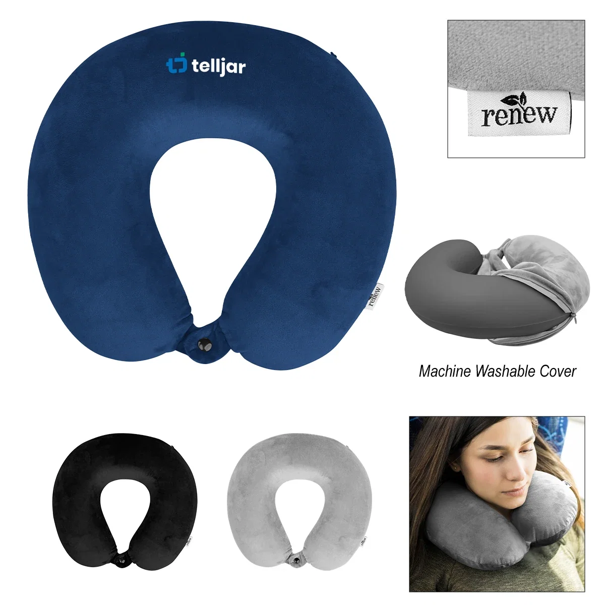 rPET Travel Pillow being worn