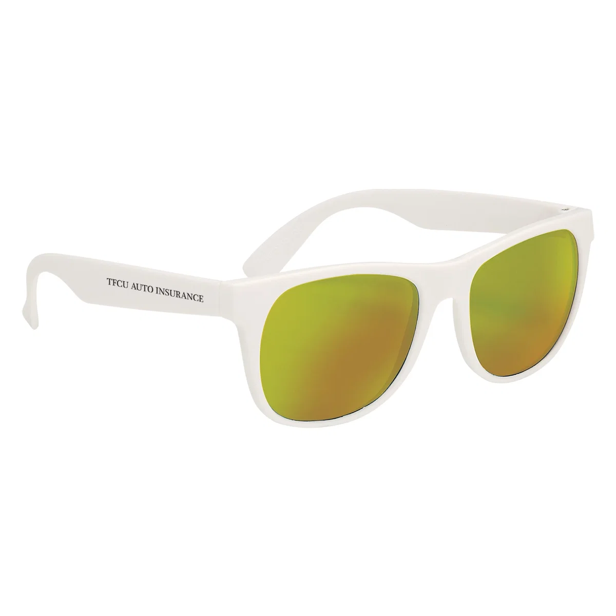 Front view of the shades showing colored mirror lens tint