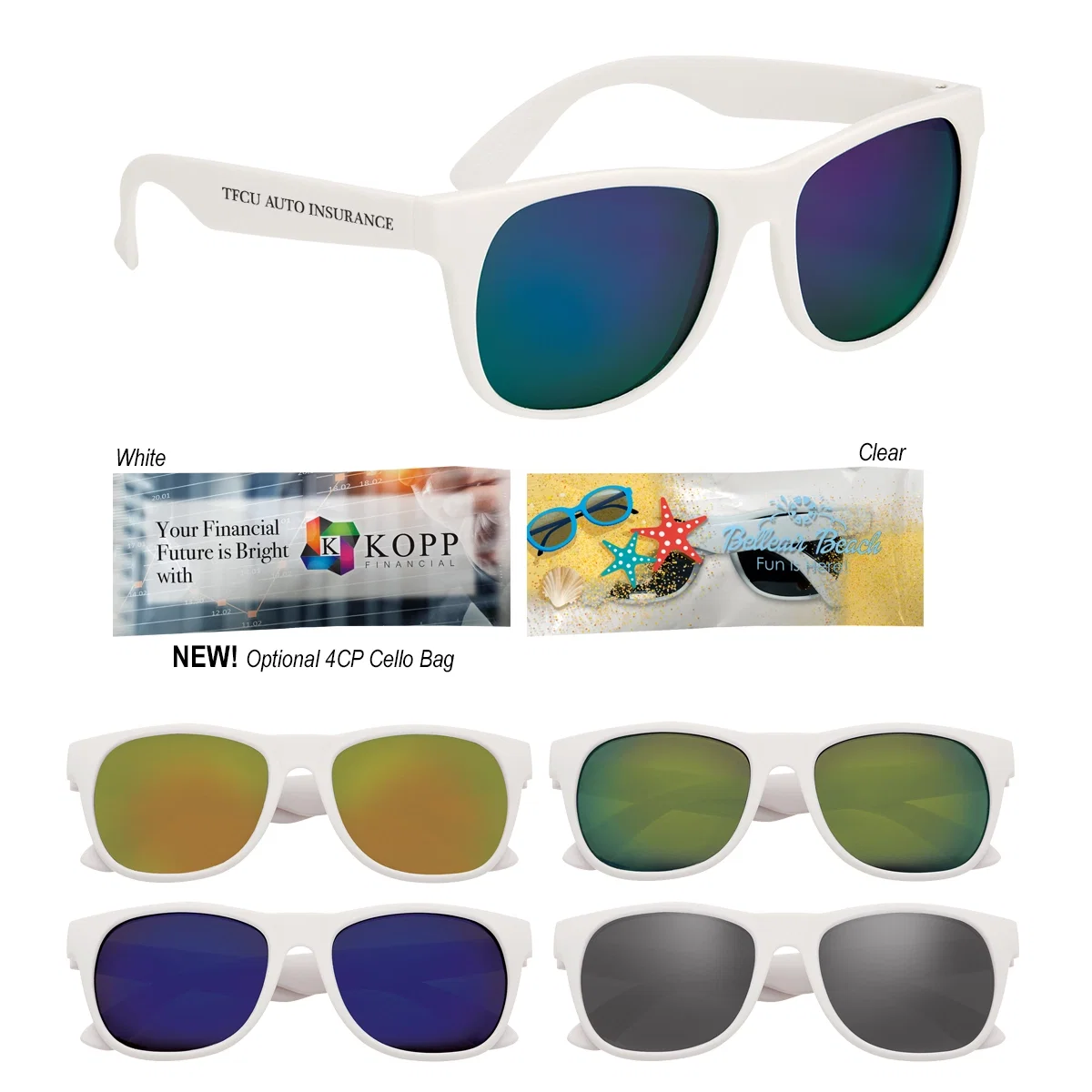 Lens color choices displayed together against a white backdrop