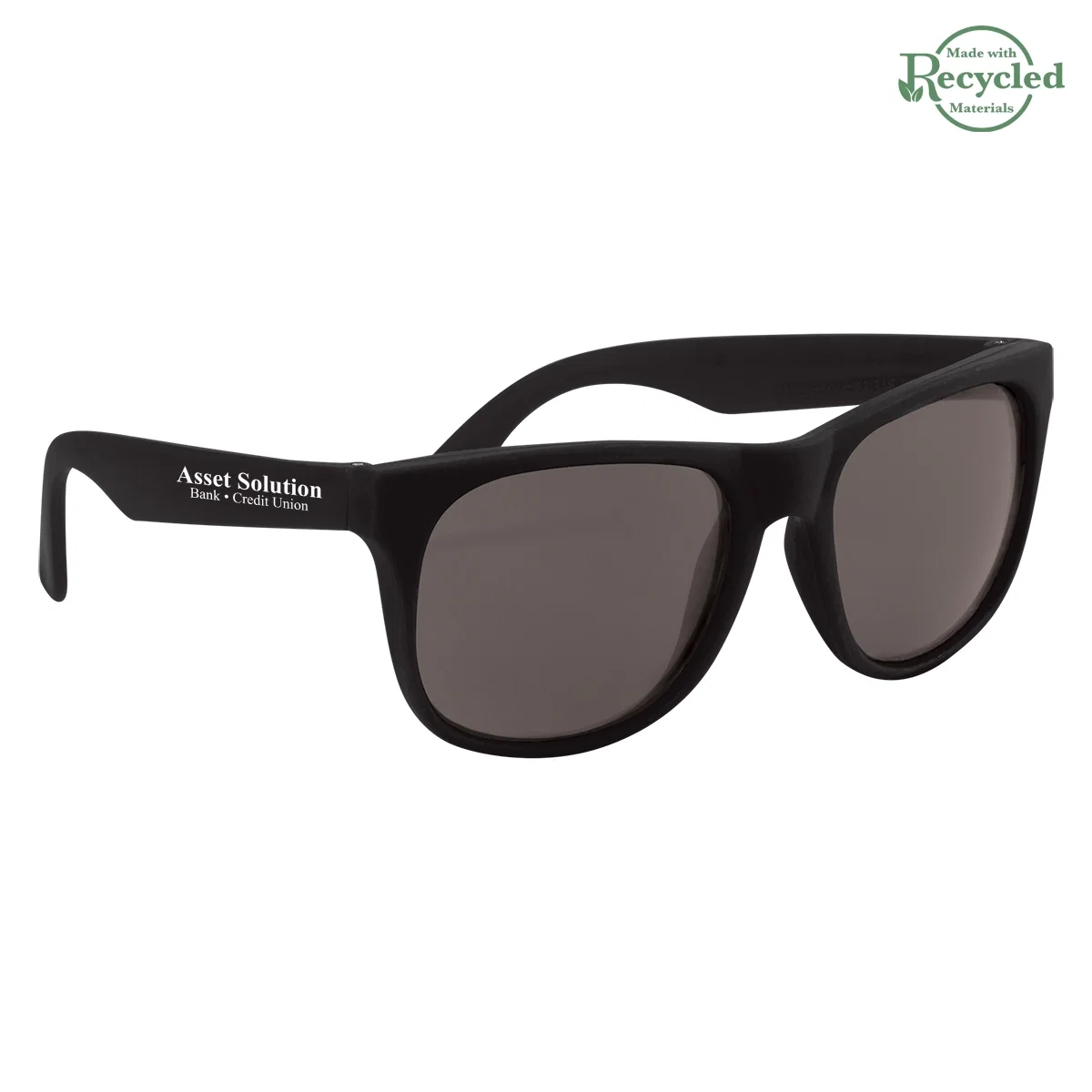Sunglasses shown front on with both arms folded outward