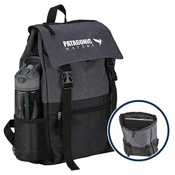 Dual-Strap Laptop Rucksack Backpack (Grey/Black) — view 2