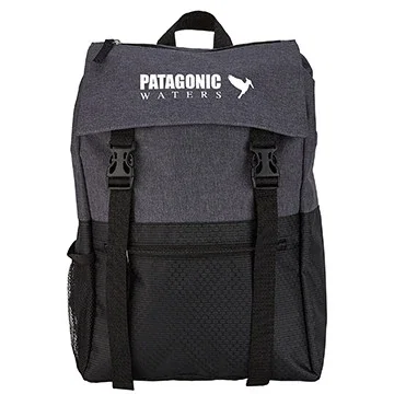 Dual-Strap Laptop Rucksack Backpack (Grey/Black) — view 3
