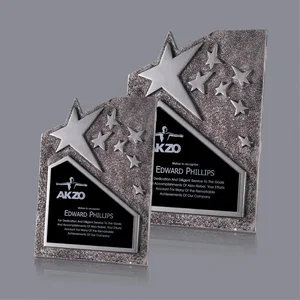 Cast Metal Star Award With Molded Accent Stars