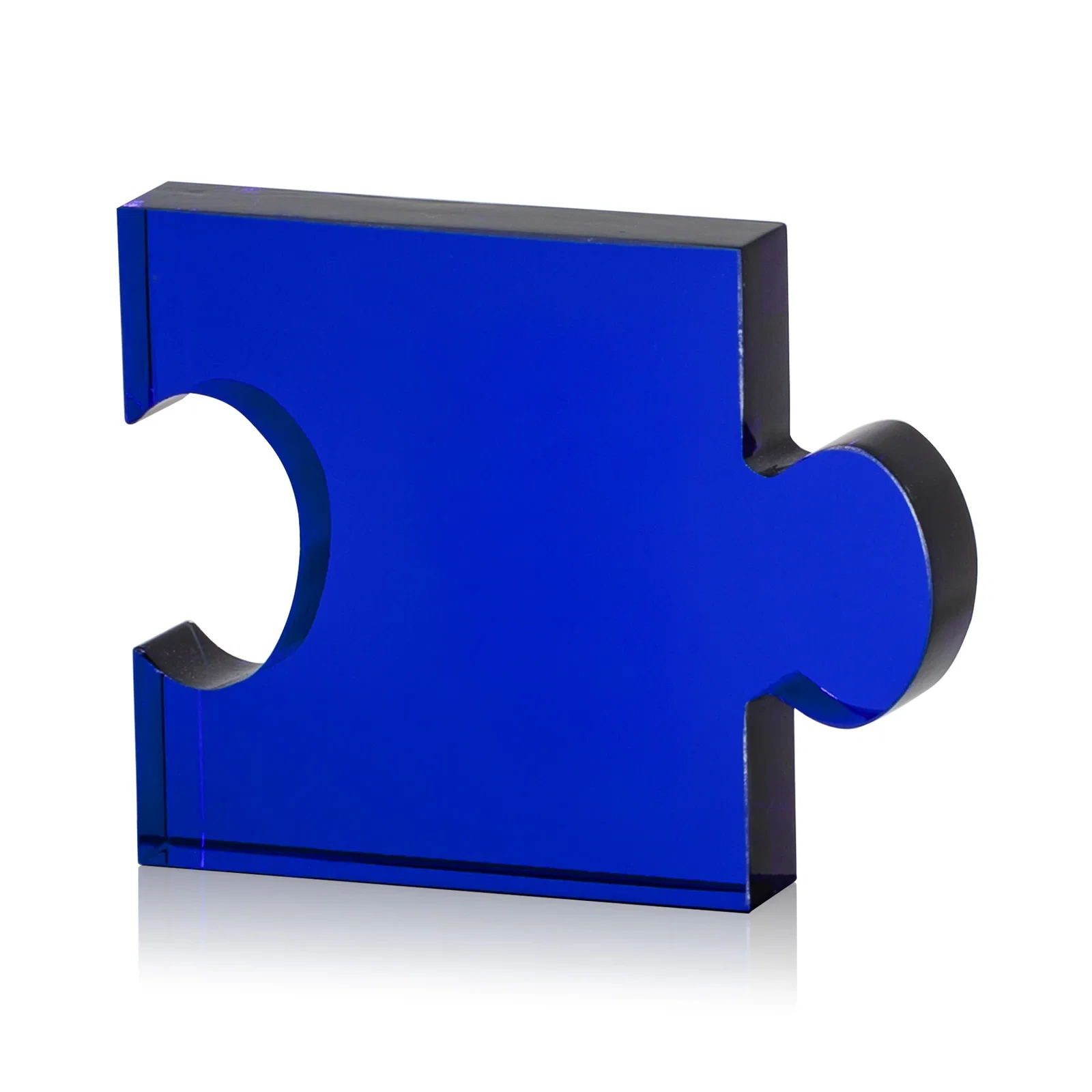 Custom Optical Crystal Puzzle-Piece Chain Award in Three Colors, awards for company anniversary events