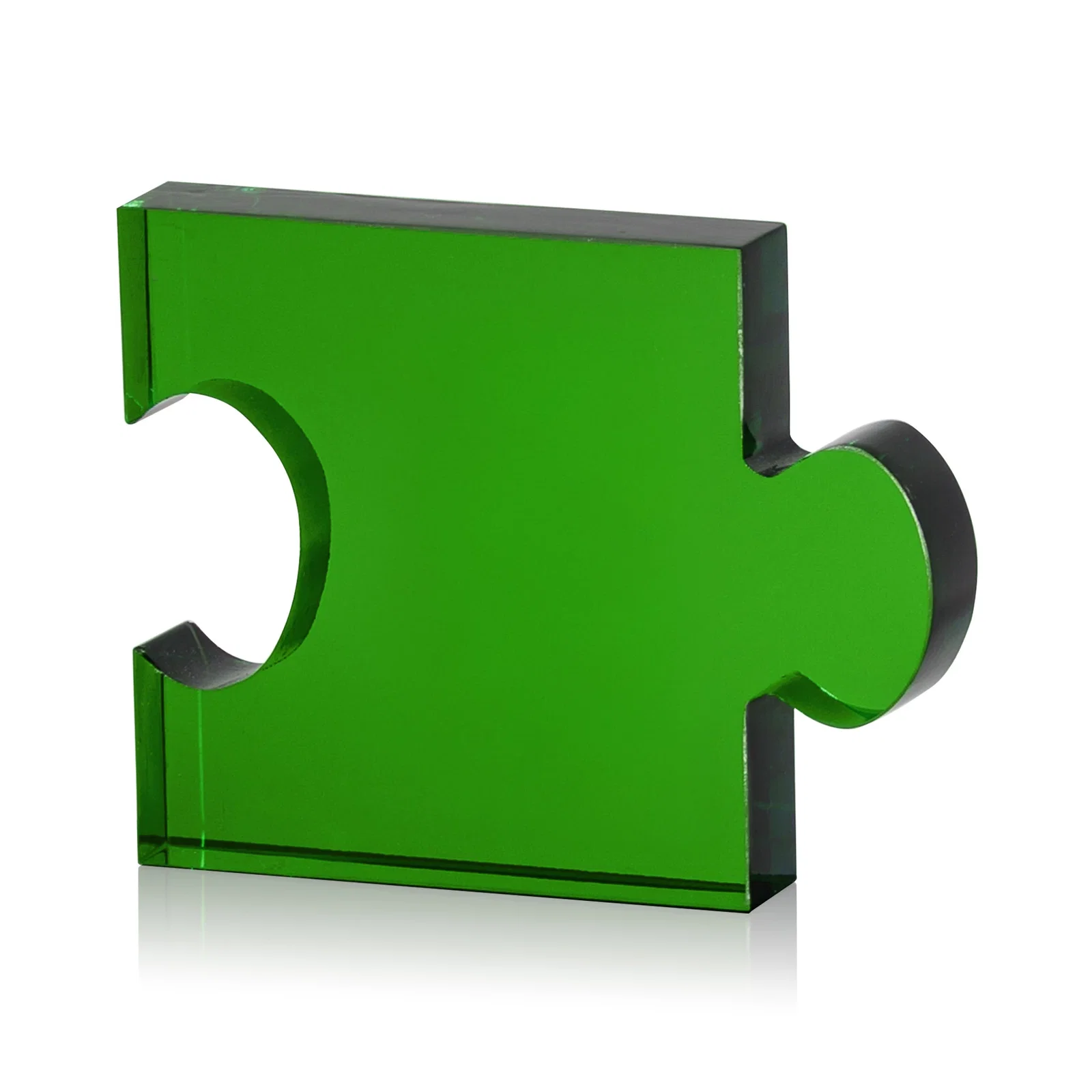 Personalized Optical Crystal Puzzle-Piece Chain Award in Three Colors, awards for employee recognition