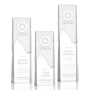 Optical Crystal Mountain Peak Award with Reverse-Frosted Back