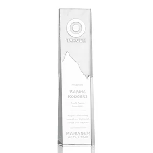 Optical Crystal Mountain Peak Award with Reverse-Frosted Back