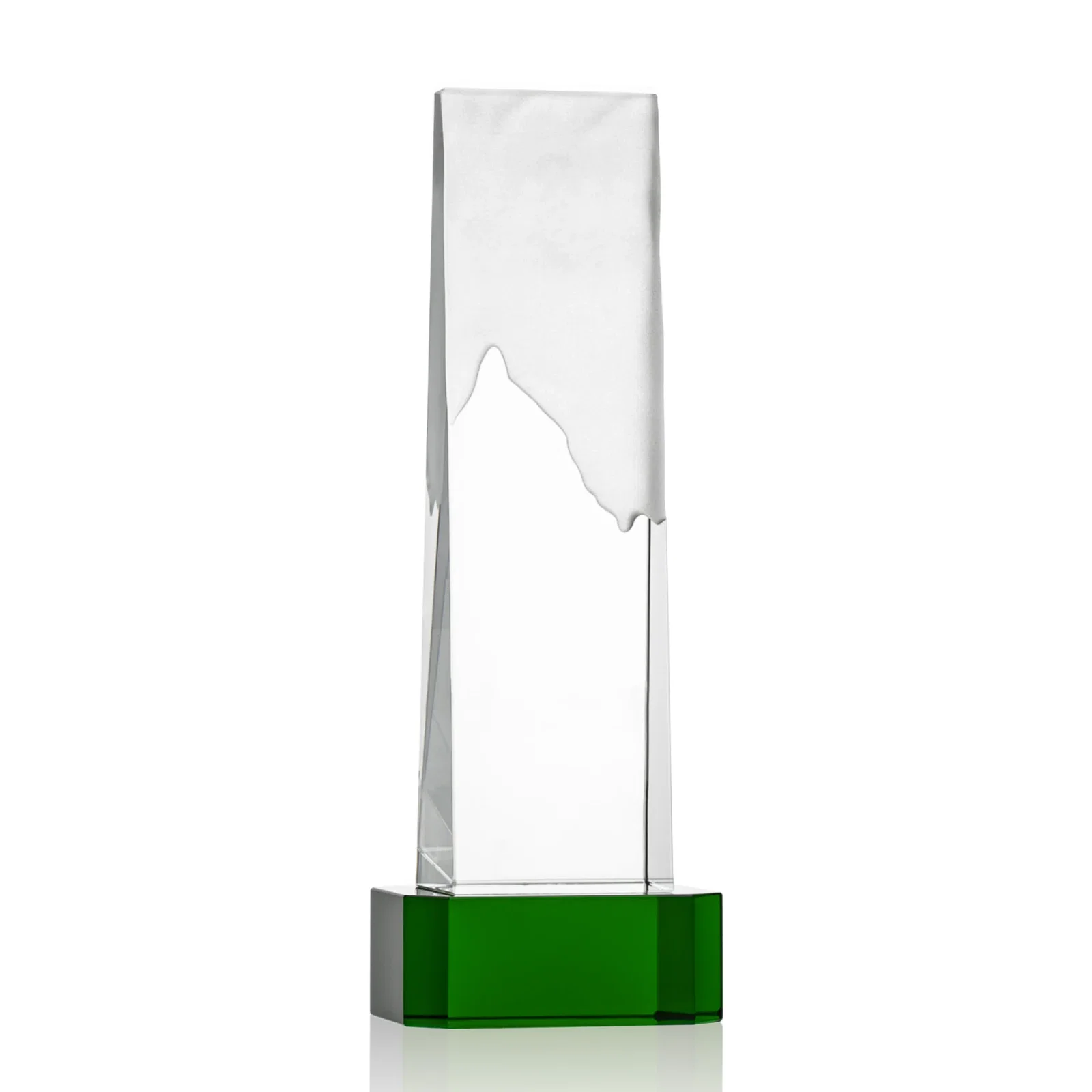 Personalized Optical Crystal Monolith Award with Hand-Carved Mountainscape, awards for safety achievement programs