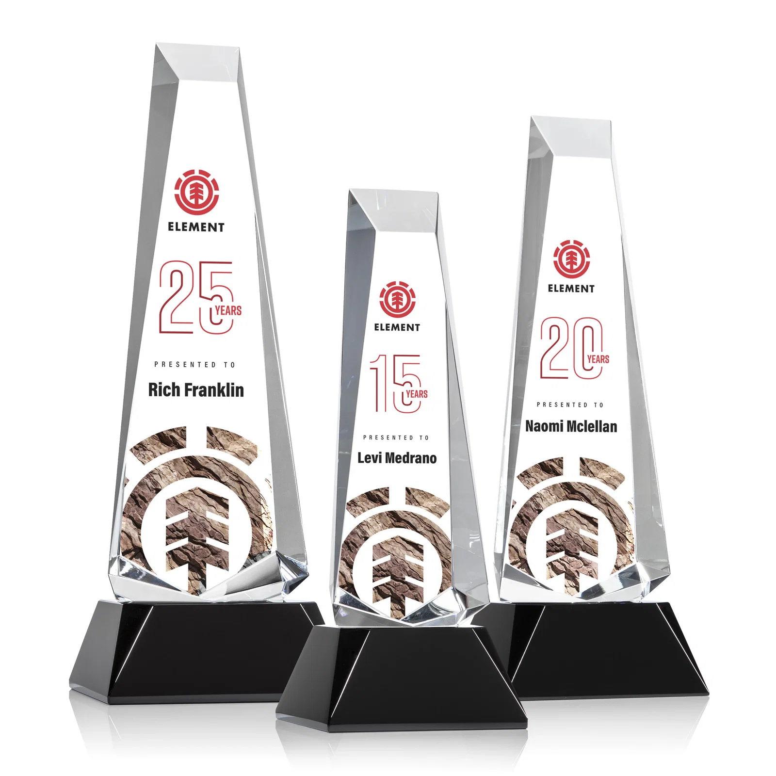 Promotional Optical Crystal Obelisk Award With a Continuous Faceted Cut for employee recognition