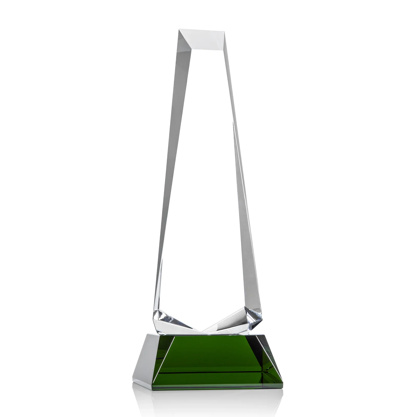 Promotional Optical Crystal Obelisk Award With a Continuous Faceted Cut for dealer and partner awards