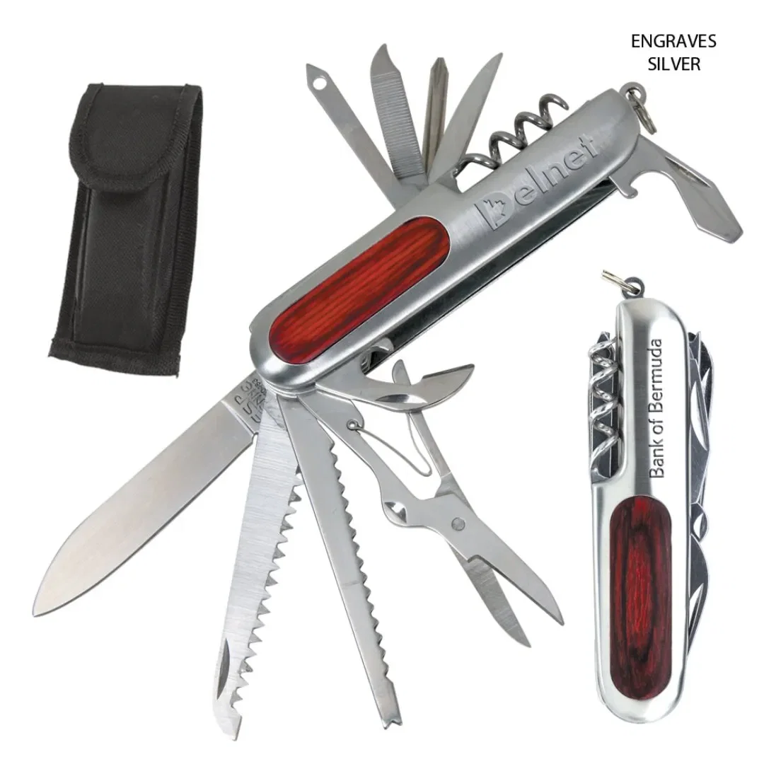 Customizable Rustic Wood-Mounted Multi-Tool - 14 Functions — view 4