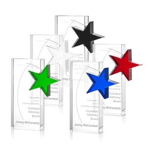 Optical Crystal Award With a Star-Shaped Cutout
