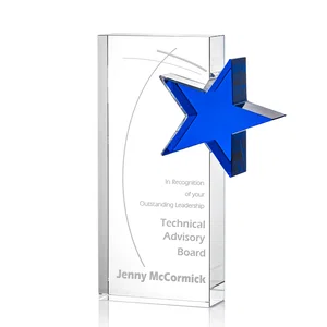 Optical Crystal Award With a Star-Shaped Cutout