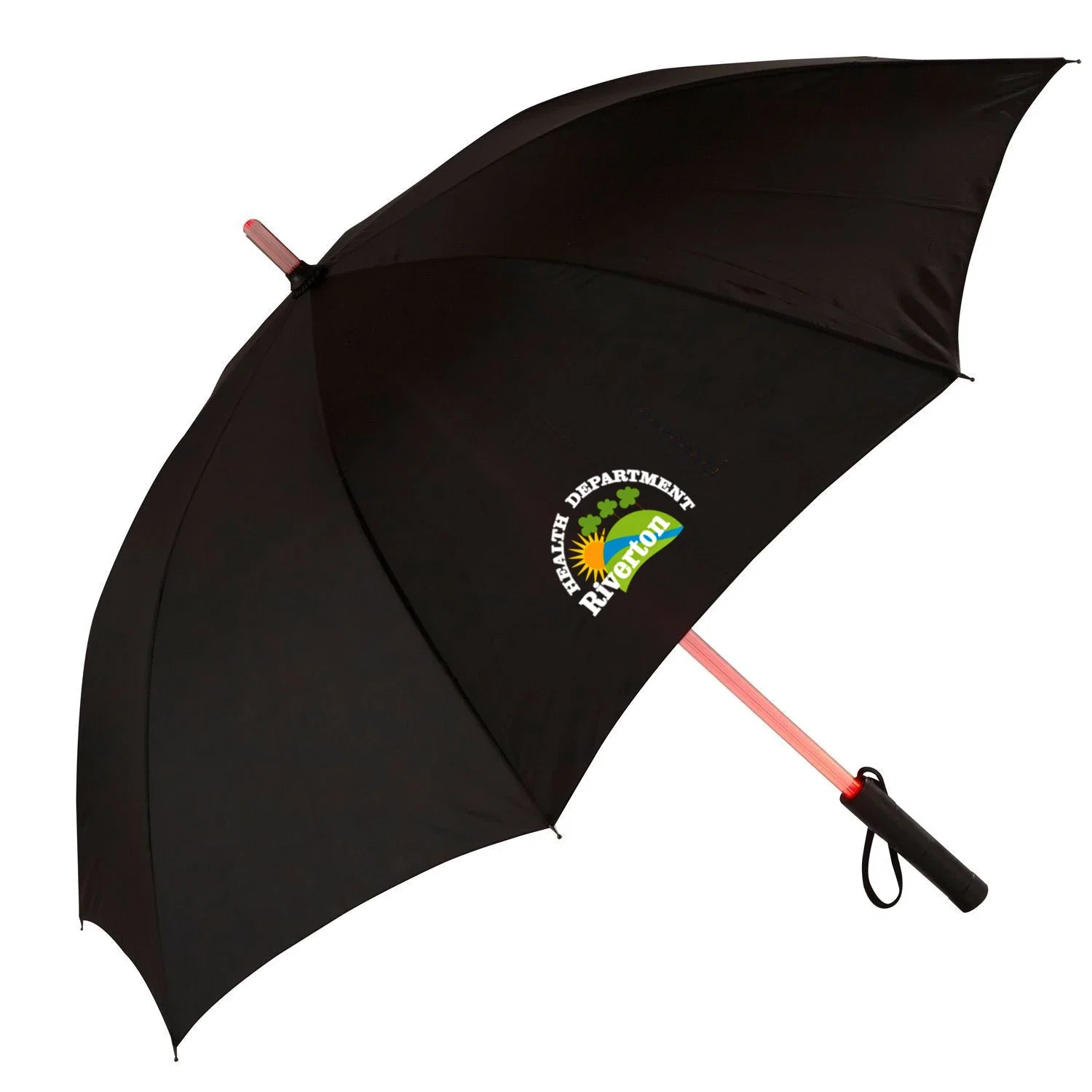 Custom Printed Sabre Umbrella — Black-Red — view 2