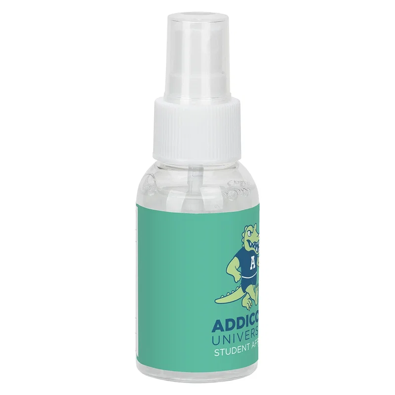 Close-up of the custom Sachet Laundry Freshener Spray's logo imprint area