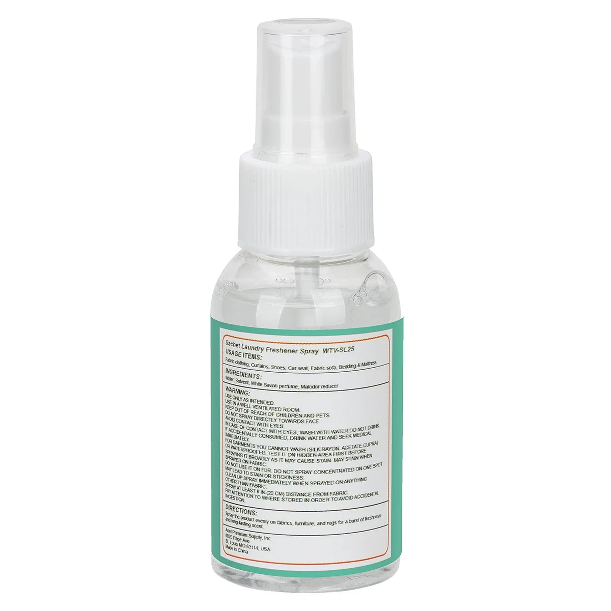 Sachet Laundry Freshener Spray in use, branded spray bottle freshening laundry