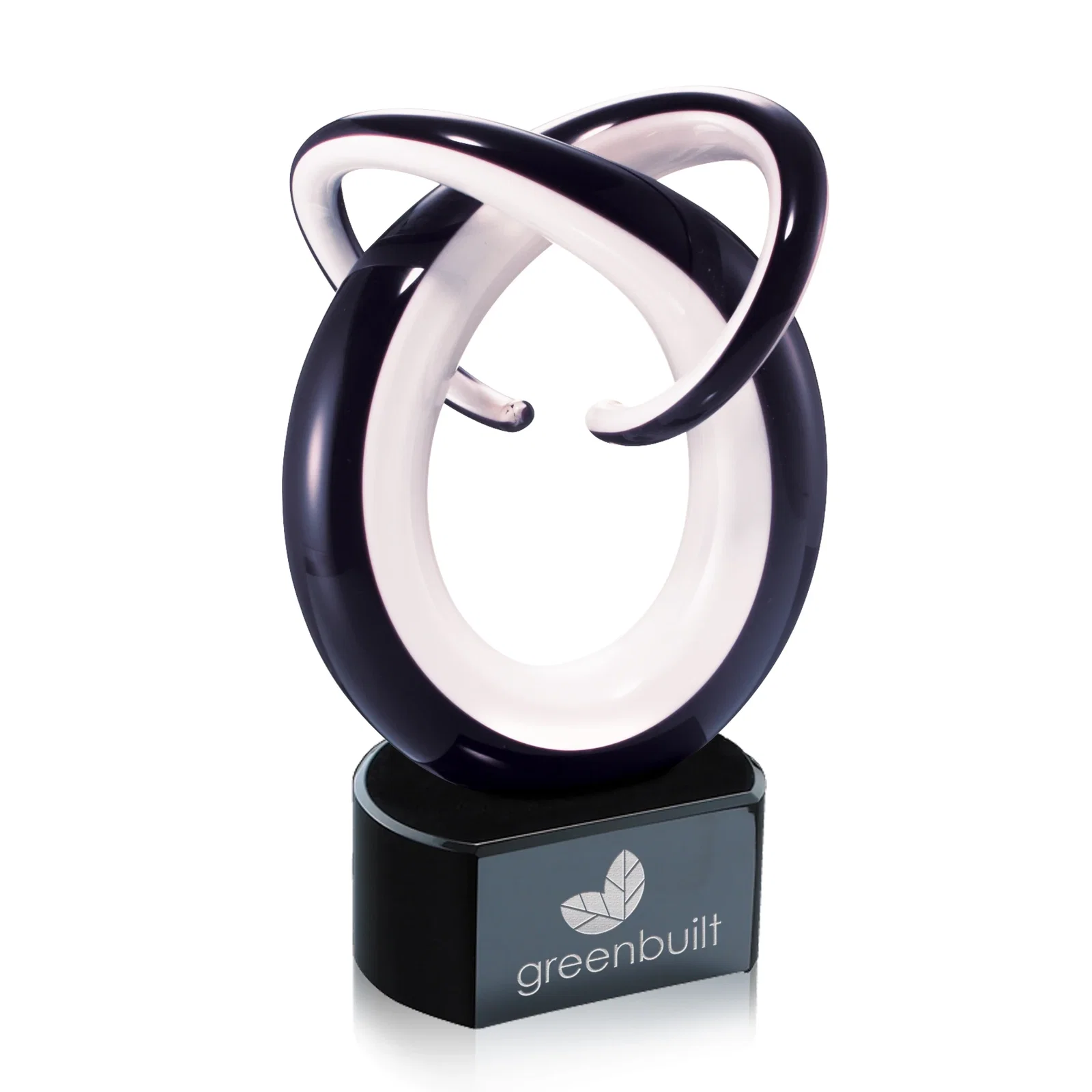 Custom Glass Sculpture Award With Single-Piece Optical Base for employee recognition