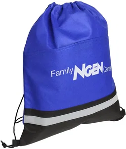 Safety Reflective Stripe Drawstring Bag