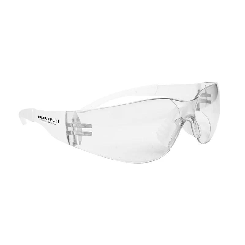 Amber tinted lenses paired with a white frame