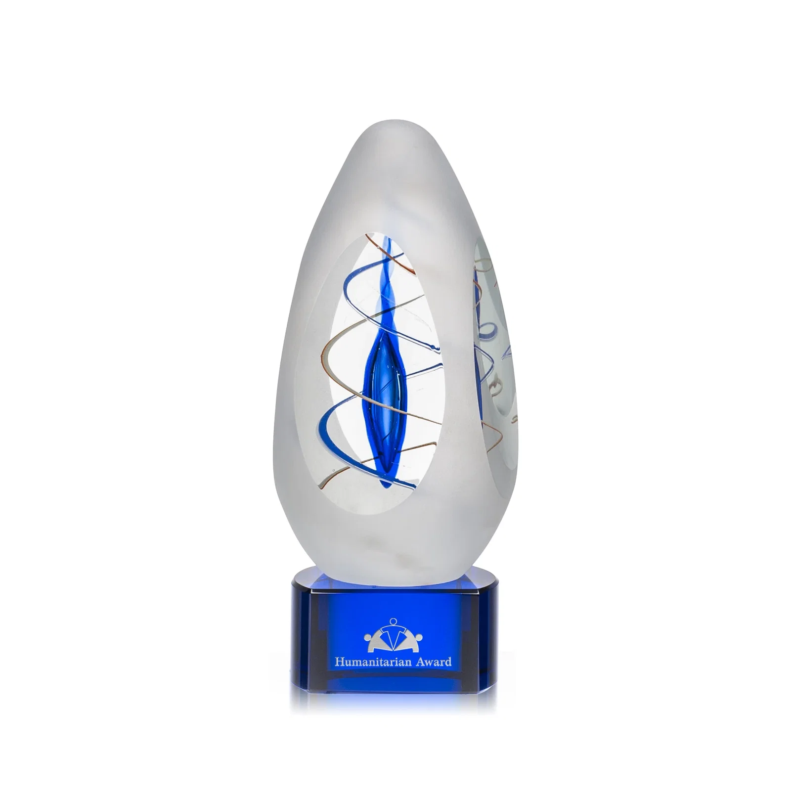 Custom Frosted Glass Teardrop Award - Sagittarius for service anniversary gifts