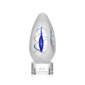 Frosted Glass Teardrop Award - Sagittarius