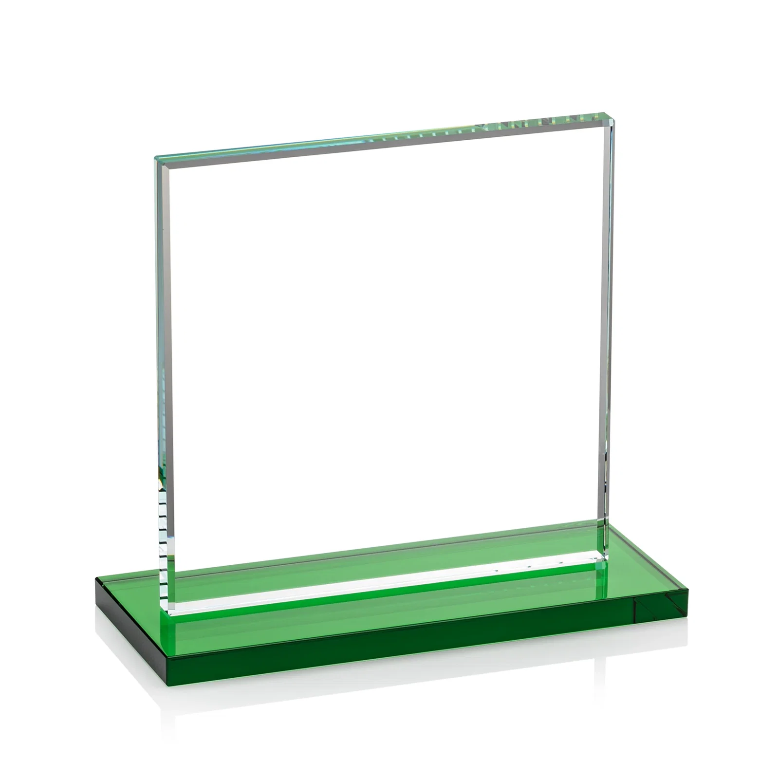 Personalized Starfire Crystal Square Award, Flat Pane on a Colored Flat-Edge Base, awards, with your logo for sales achievement awards