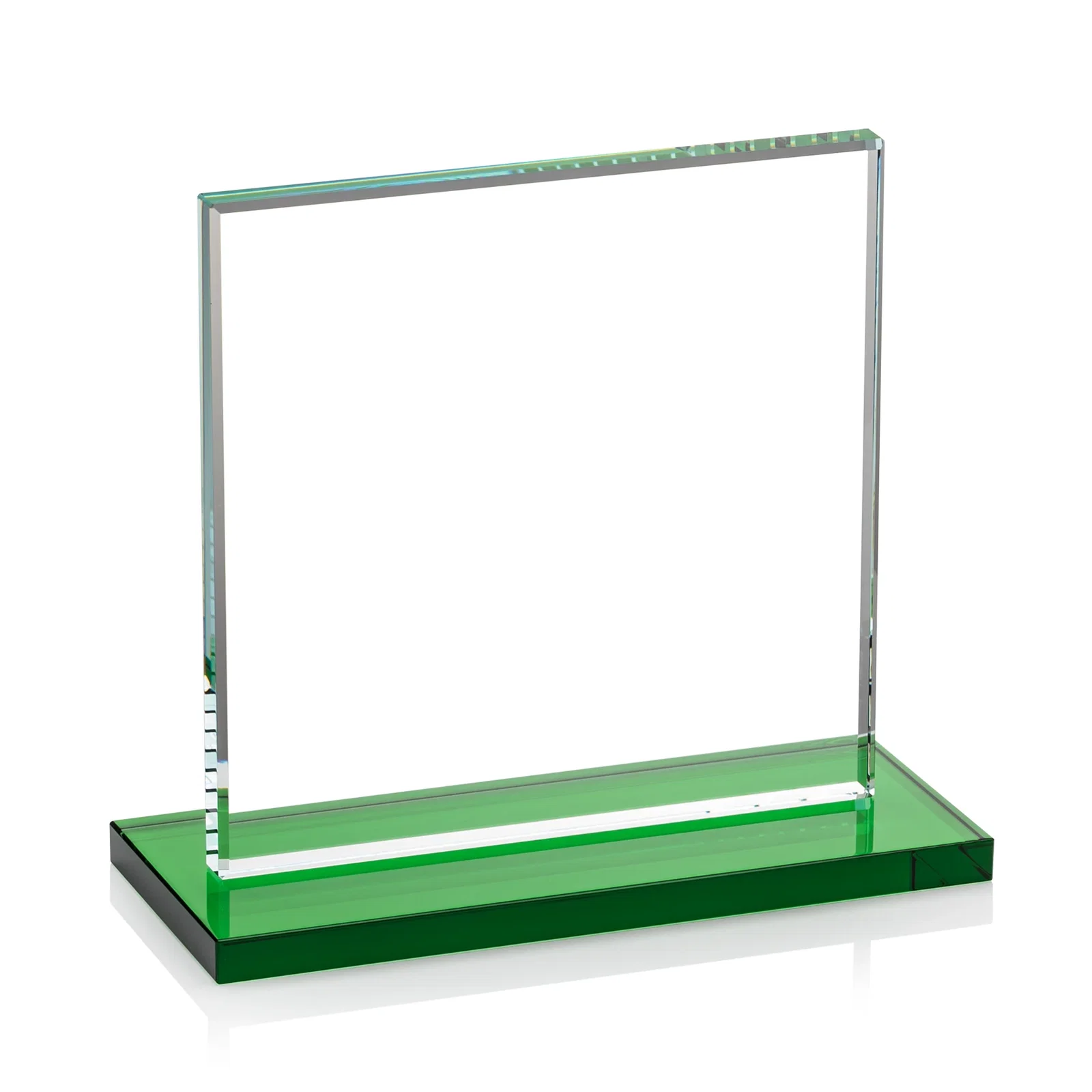 Personalized Starfire Crystal Square Award, Flat Pane on a Colored Flat-Edge Base, awards, with your logo for team milestone celebrations
