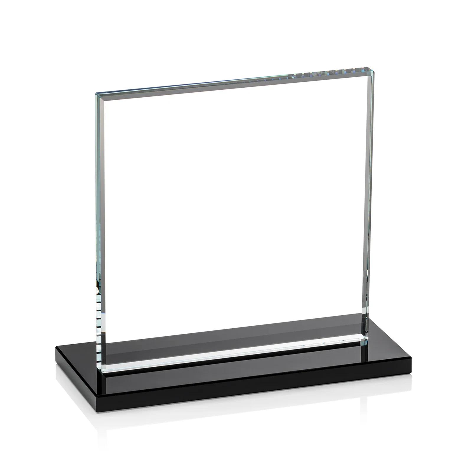 Personalized Starfire Crystal Square Award, Flat Pane on a Colored Flat-Edge Base, awards, with your logo for graduation ceremonies