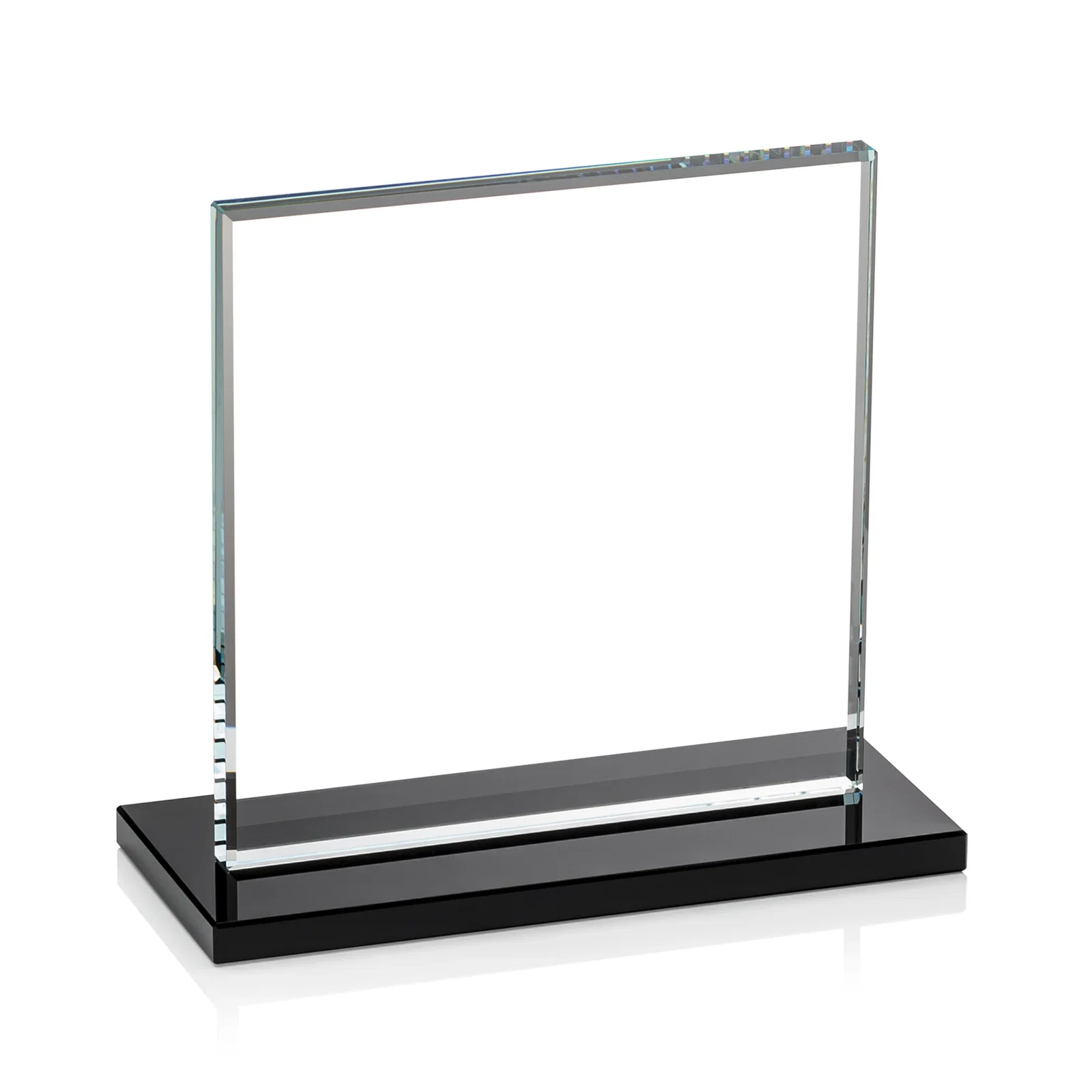 Personalized Starfire Crystal Square Award, Flat Pane on a Colored Flat-Edge Base, awards, with your logo for safety achievement programs