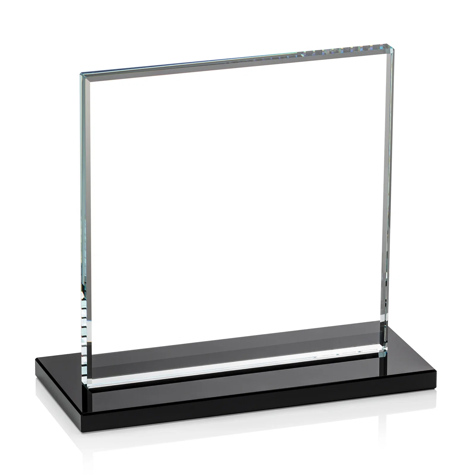 Personalized Starfire Crystal Square Award, Flat Pane on a Colored Flat-Edge Base, awards, with your logo for dealer and partner awards