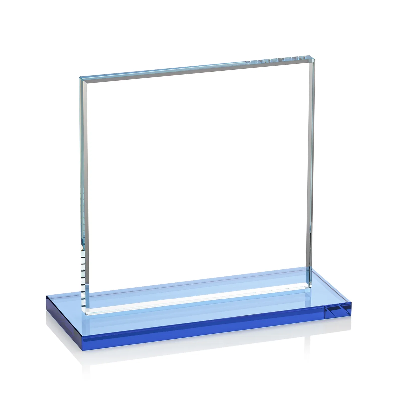 Promotional Starfire Crystal Square Award, Flat Pane on a Colored Flat-Edge Base, awards, with your logo for graduation ceremonies